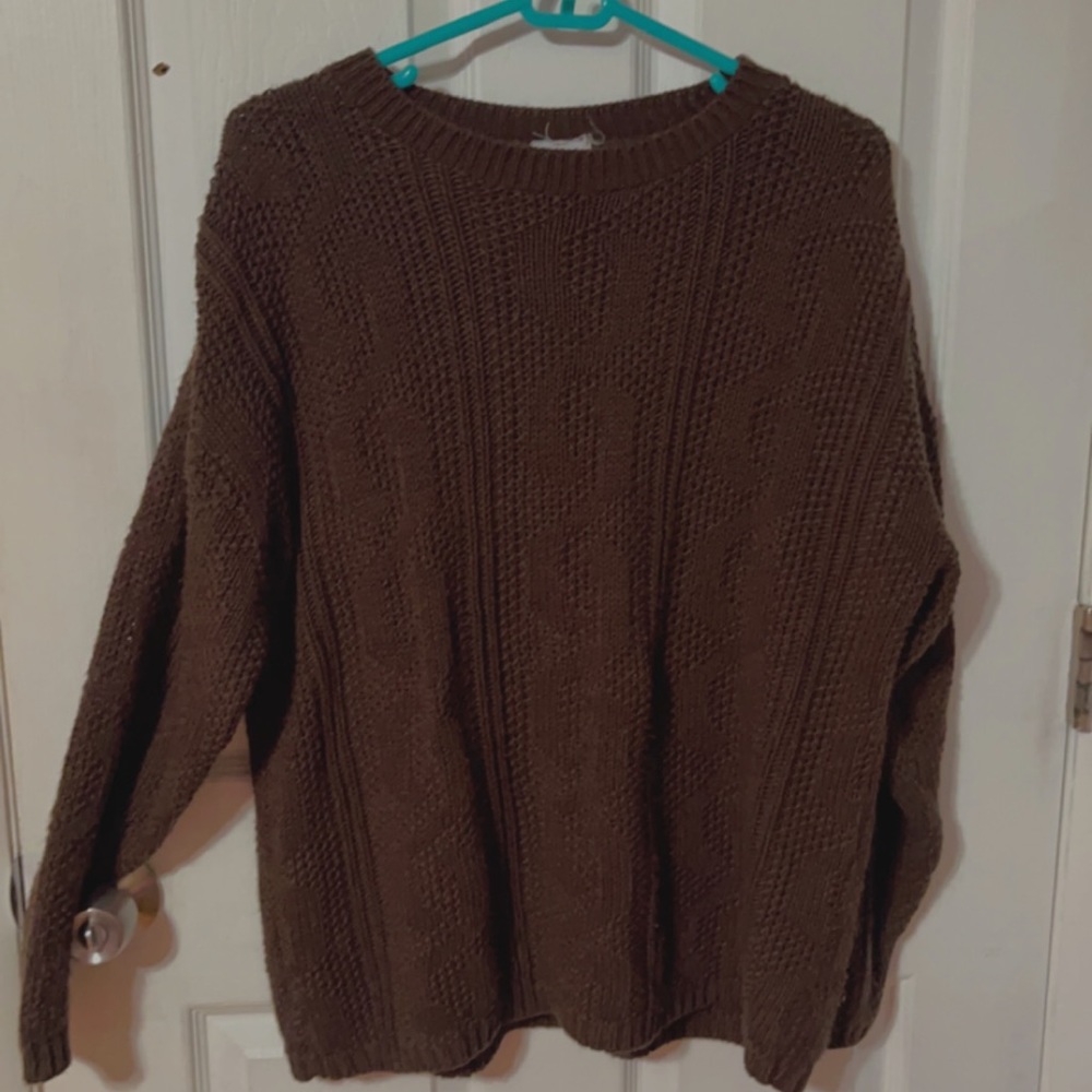 brown knit sweater